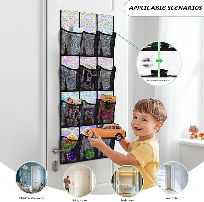 Scales Behind Door Shoes Hang Holder Rack,Storage for Small Spaces,Shoes Hanger Storage Organizer Bag for Bedroom Unique Print