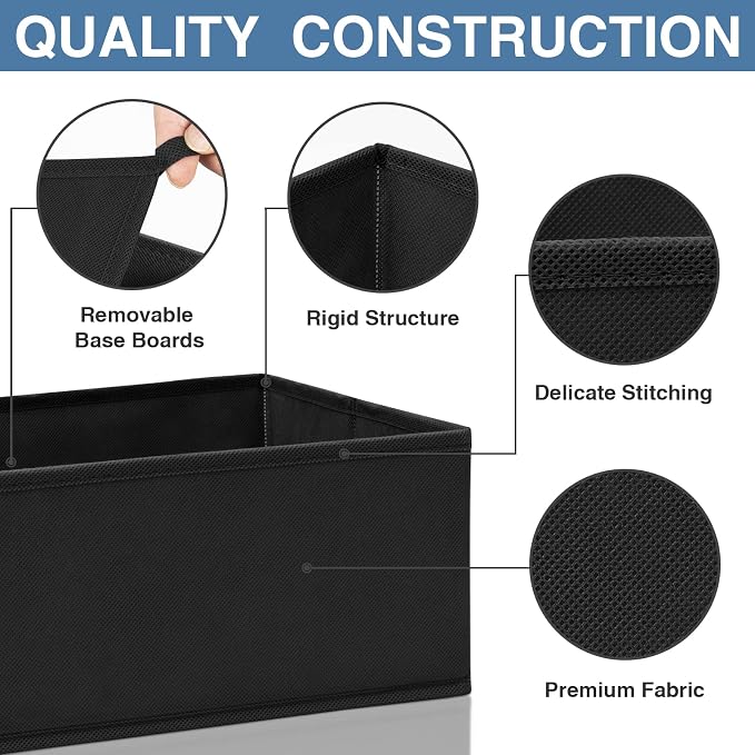Criusia Drawer Organizer Clothes 12 Pack - Odorless Closet Organizers and Storage for Sock Underwear Bra - Dresser Organizador for Bedroom Organization -Nursery Drawer Divider Trays for Baby Clothes