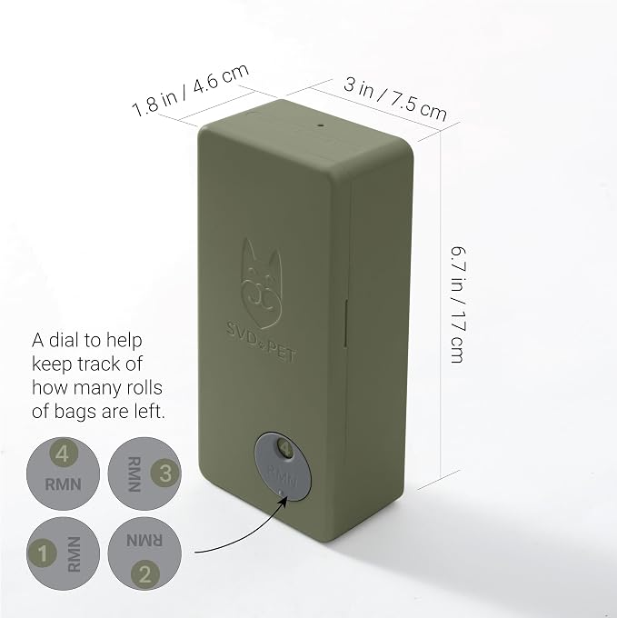 SVD.PET Dog Poop Bag Dispenser, Wall Mount Pet Waste Bag Dispenser Station | Weatherproof Outdoor or Indoor Bag Holder, Easy to Refill Magnetic Cover (Army Green, Dispenser only)