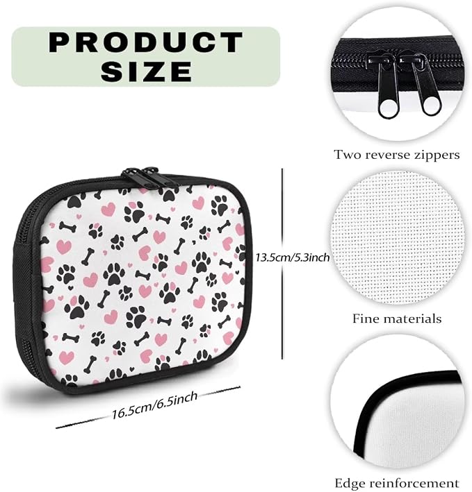 Dog Paw Print First Aid Kit for Dogs,Pet Emergency Survival Kit for Dogs Empty First Aid Kit Bag Portable First Aid Pouch with Zipper Small Medical Bag
