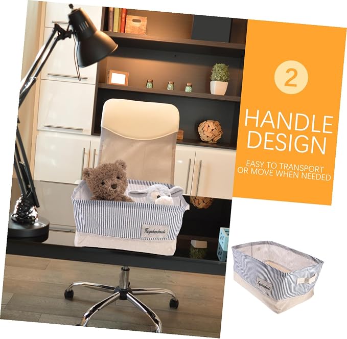 Portable Foldable Cloth Storage Basket for Pet Toys Sundries and Home Organization Stylish Storage Bin Stripes for Living Room and Office Use