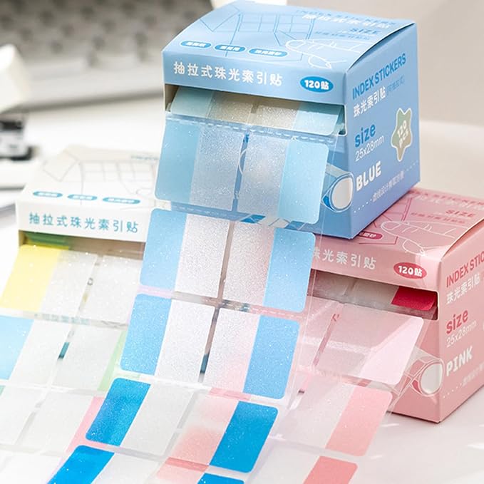 120Count Clear Colorful Page Label Markers Adhesive Notes Writable PET Label for Marking Labeling File Organizers