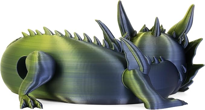 Dragon Stand for Echo Dot 4th/5th Gen, 3D Printed Dragon Amazon Echo Desktop Speakers, Holder for Echo Dot 5th Gen Echo Dot 4th Gen, Made in USA (Green Purple)