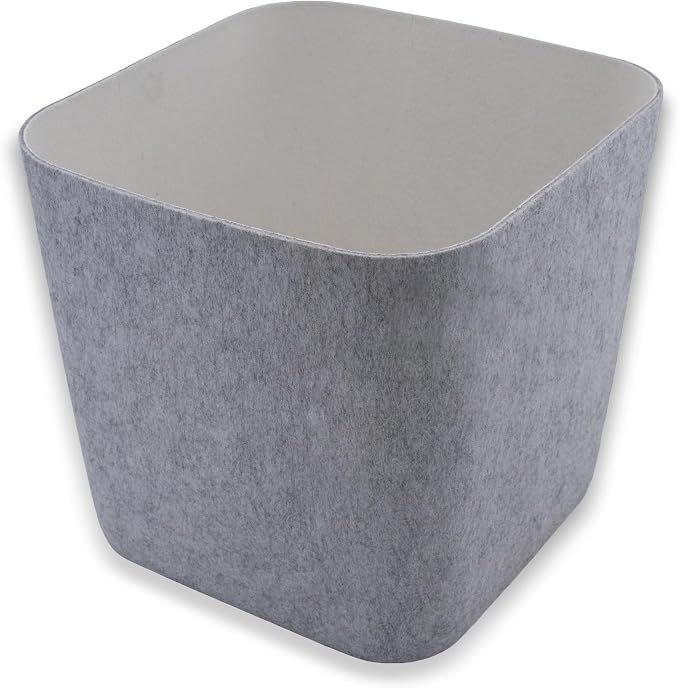 Welaxy Felt Sculpture Storage Basket Natural Oatmeal Open Shelf Organizer