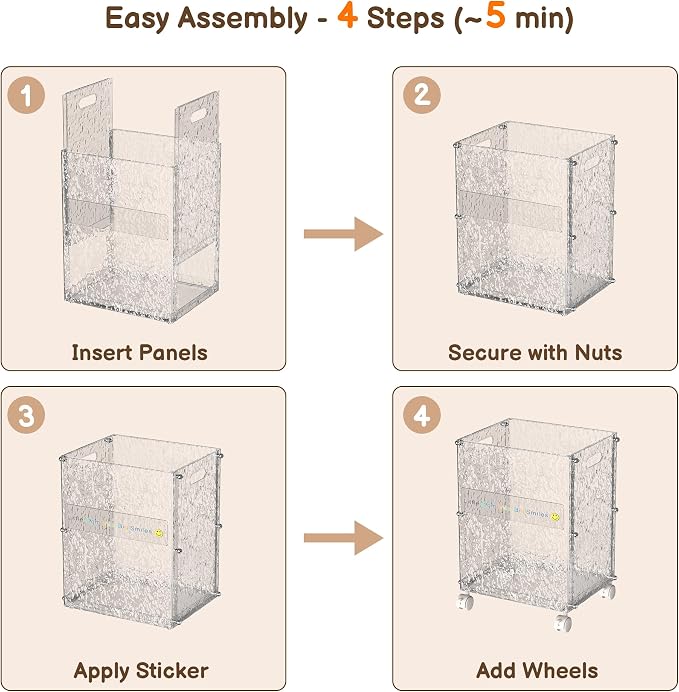 Stuffed Animal Storage Rolling Toy Organizer Bin, Large, Glacier | With Wheels, Clear Shatterproof Cart, Slim Tall Design, For Kids Playroom Nursery Bedroom, Fits Plush Toys Sports Gear