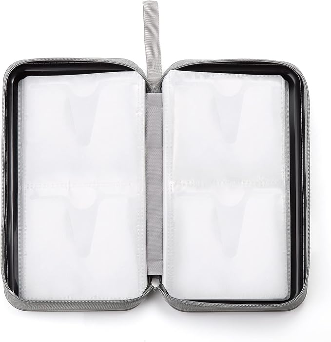UENTIP CD Case,96 Capacity Hard Plastic DVD Case Holder for Car Home Travel | CD DVD Storage,Zipper Closure,Scratch-Resistant Sleeves,Stay Away Dust and Damp,Storage Music Video Gaming Discs Blu-ray
