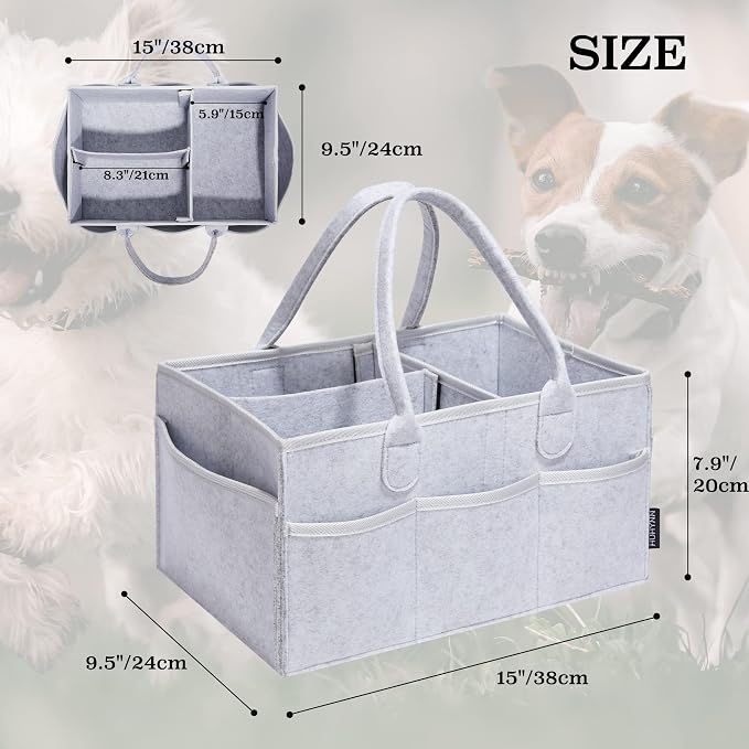 Pet Grooming Tote, Dog Grooming Supplies Organizer, Travel Outdoor (Bag ONLY) (Sliver Grey)