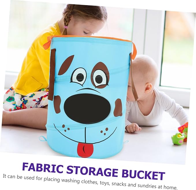KOMBIUDA 1pc Sky- Storage Basket for Toys and Laundry Portable Pet Organizer Handles for Bedroom Nursery and Bathroom Use