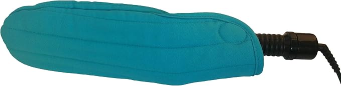 Case/Cover [Heat Resistant] for Curling Irons, Flat Irons or Straighteners, and Styling Irons, Silicone Coated Lining and Quilted Cotton Pouch for Travel, Gym, or Home [Teal]