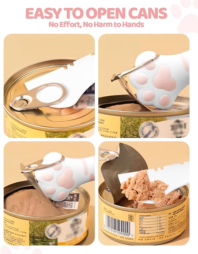5 PCS Cat Food Can Covers Lids Set, Silicone Pet Food Can Lids with Multi-Function Cat Food Spoon and Opener, Cat Bar Squeezer, Stainless Steel Wet Food Spoon for Cats and Dogs (Pink) (Pink)