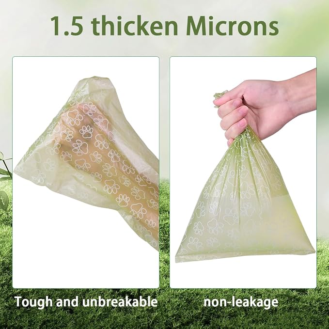 Poop Bags Rolls 256 Count - 9x13 Inches Green Thickened Leakproof Lavender scent Poo Bags for Dogs, Eco-Friendly Pet Waste Bags for Walking,Travel,Home