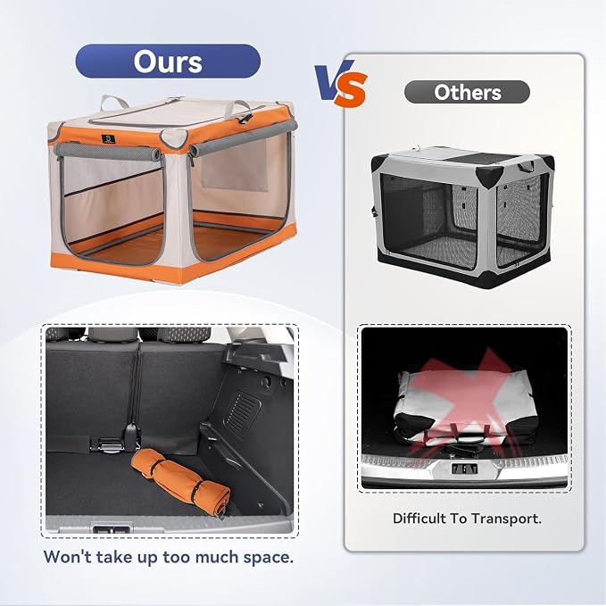 A 4 Pet 30-in Collapsible Soft Dog Crate, Medium Dogs, Travel | patented screw frame, Lockable zippers, waterproof base, washable cover, outdoor/indoor/car