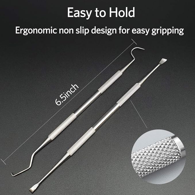 Professional Dental Tools, Langsum Stainless Steel Teeth Cleaning Tools for Dentist, Personal Using, Pets, Dental Hygiene Kit with Dental Scaler Pick, Tooth Tartar Scraper Remover and Storage Box