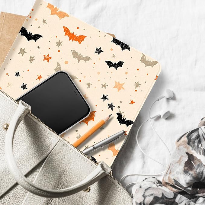 for Microsoft Surface Pro 7 Plus,Surface Pro 7/6/5/4 12.3" Tablet Case,Auto Wake/Sleep,Adjustable Stand Protective Cover - Halloween Bat Star