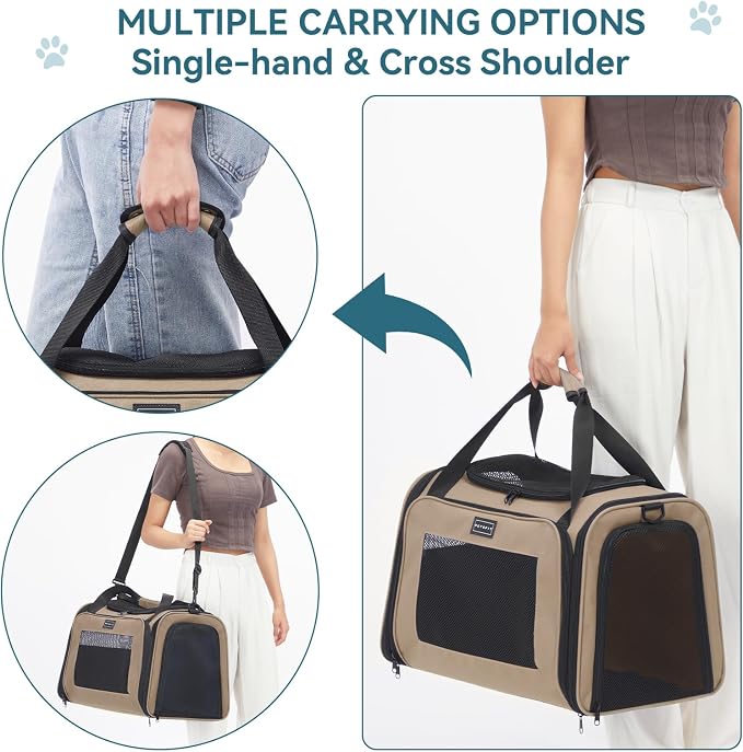 PETSFIT Soft-Sided Cat Carrier for Medium Cats up to 25 lbs