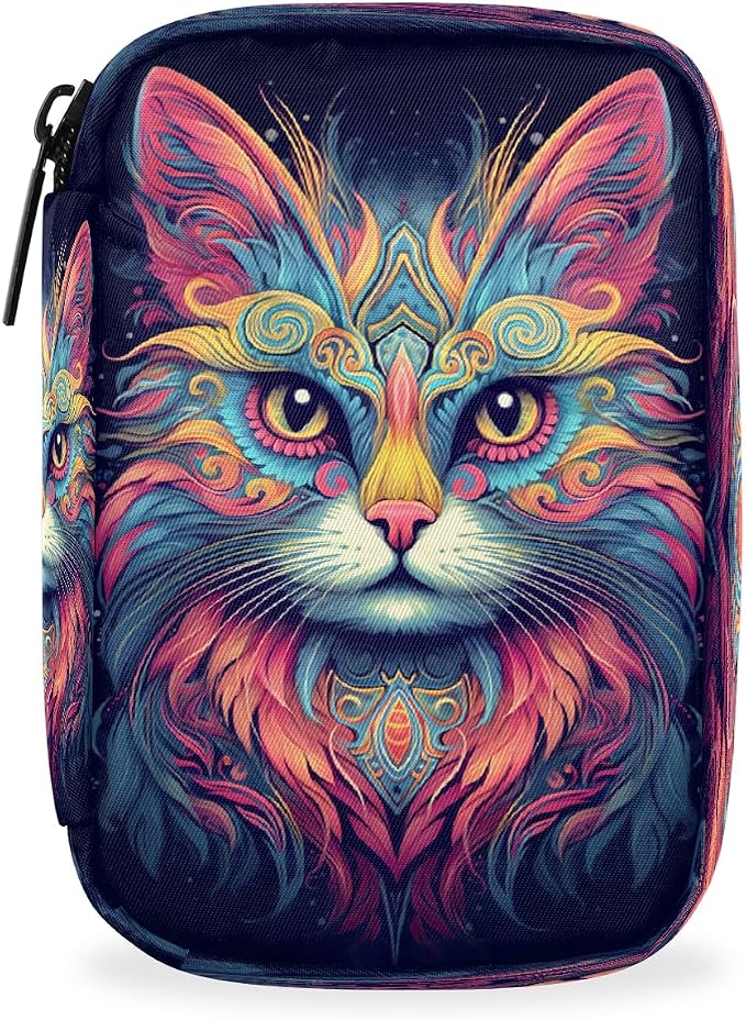 Pill Organizer Box Cat Pet Starry Sky 7-Day Weekly Medicine Pill Case Travel Pill Container Portable Pill Holder Storage Purse Bag Small Compact Size for Vitamin Supplement Birth Control