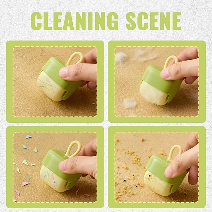 Reusable Lint Roller Mini, Washable Sticky Roller for Travel & Clothes & Furniture & Purse, Portable Pet Hair Lint Remover Ball for Dog Cat Fur (Green)