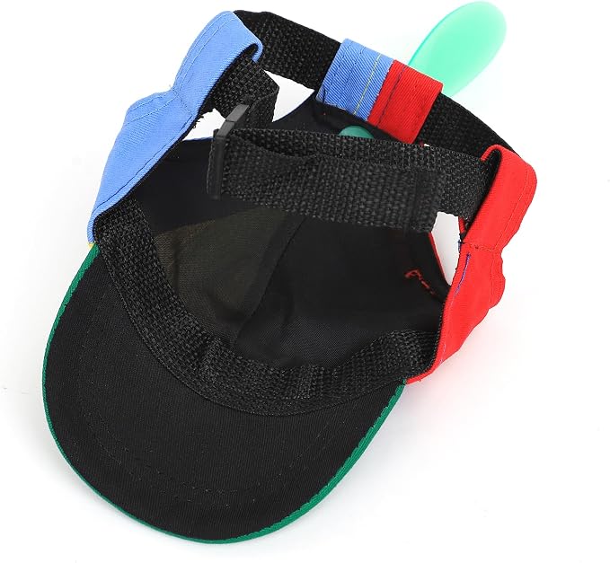 Pet Propeller Hat - Colorful Rainbow Helicopter Hat, Adjustable Cute Baseball Cap with Removable Propeller for Small Medium Dogs & Cats (Sizes S/L)
