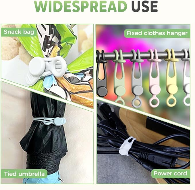 Data Cable Organizer, 2025 New Silicone Cable Ties Cable Management Organizer, 106mm Reusable Cord Organizers, Colorful Wire Organizers for Cords (10)