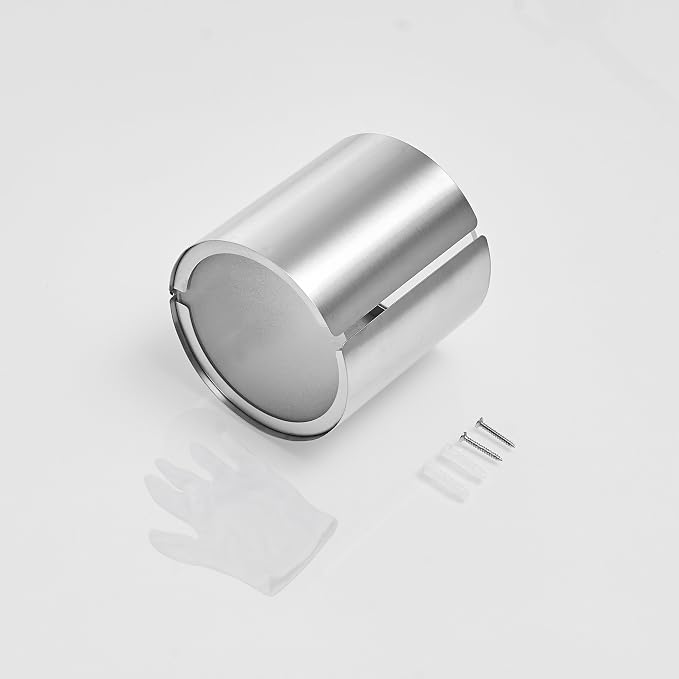 JunSun Cat Proof Toilet Paper Holder Dog Proof Toilet Paper Roll Holder Pet Proof TP Holder Anti-Cat TP Roll Holder TP Roll Keeper Protector Round Enclosed Wall Mounted Stainless Steel Brushed Nickel
