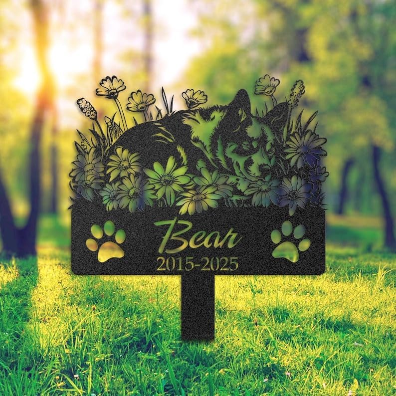 Custom Australian Cattle Dog Memorial Stake, Dog Loss Decor, Garden Tribute | Pet Memorial Gifts for Dogs, Grave Marker, Grave Decorations for Cemetery, Dog Dad Gifts, Back Yard, Garden Decor