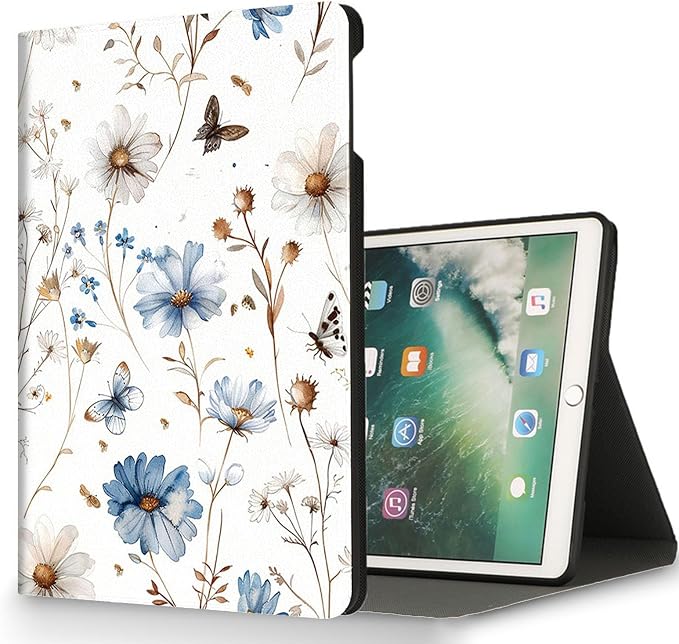 for Microsoft Surface Pro 8-13" 2021 Tablet Case,Auto Wake/Sleep,Adjustable Stand Protective Cover - Flower Butterfly