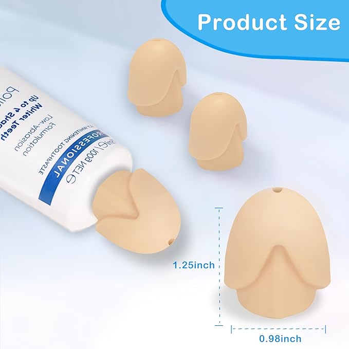 Gag Gifts - White Elephant Gifts, 2Pcs Toothpaste Dispenser, Toothpaste Squeezer, Pranks 3D Printed Self Closing Toothpaste Caps Bathroom Accessories for Bathroom Toothbrush Holders