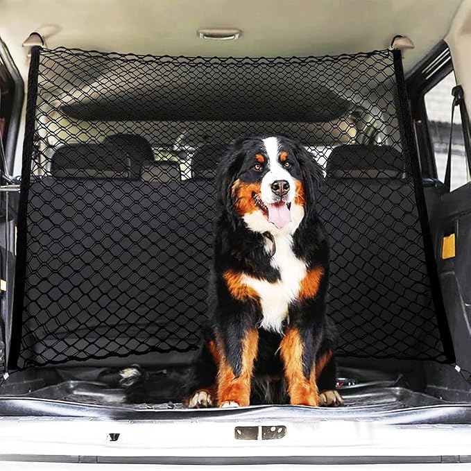 Dog Car Barrier for Volkswagen Transporter T4 T5 T6 T7 Caddy, Durable Car Dog Back Seat Barrier Net, Mesh Pet Divider Storage Net, Breathable & Easy to Install, Travel Accessories