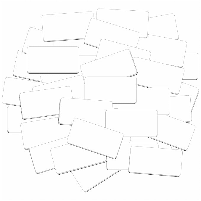 Magnetic Name Tag Label, 55 PCS Dry Erase Reusable Blank Name Stickers White Reusable Magnets for Whiteboards Locker Fridge School Office Home (Each Measures 2" x 1")