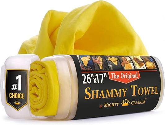 Premium Shammy Cloth for Car Drying - 26”x17” - Super Absorbent Chamois Towel for Car - Scratch-Free, Reusable & Soft