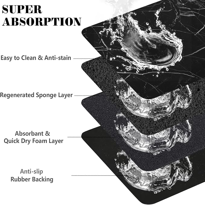 Dog Food Mats for Floors Absorbent, Pet Cat Food Mat - Quick Dry Dog Bowl Mats for Food and Water, Eco-Friendly Boho Pet Supplies