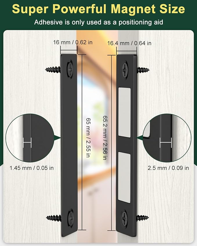 Jiayi 30 Lb Ultra Thin Cabinet Drawer Door Magnets, 12 Pack Magnetic Cabinet Door Catch, Door Magnetic Catch Cupboard Double Magnets Latch for Wardrobe Closet Door Closing