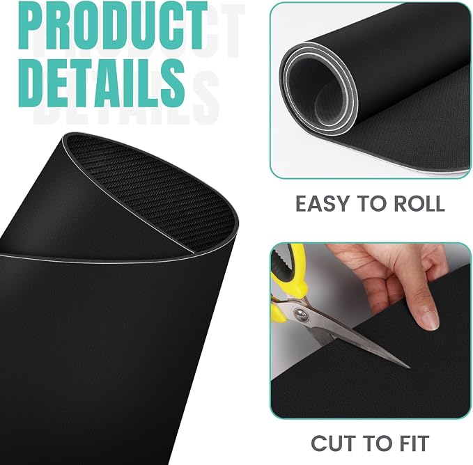 Coffee Mat Super Absorbent Dish Drying Mat Coffee Bar Mat 16"x 24", Black