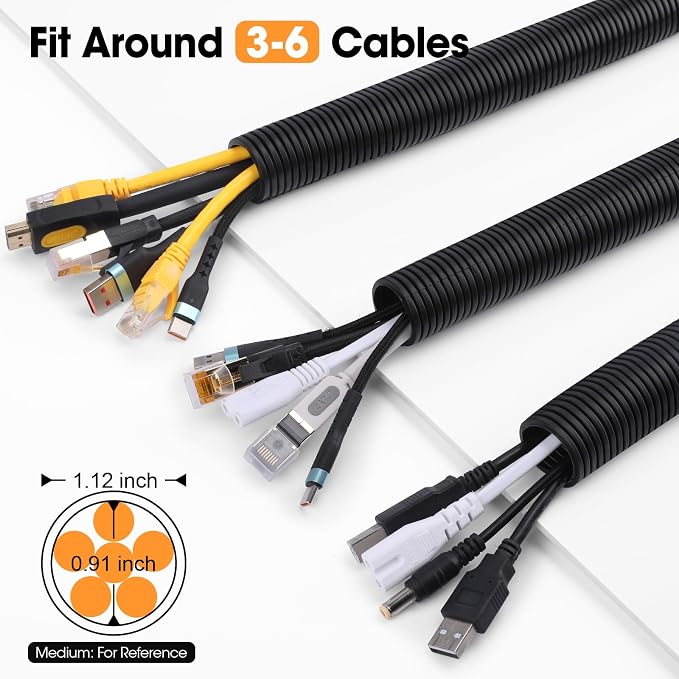 40 FT Wire Loom 1 Inch, Split Wire Loom Tubing Wire Conduit, Wire Protector Tubing – Black