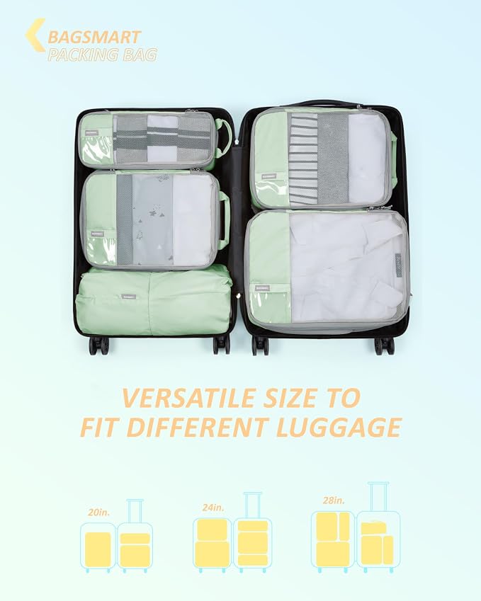 BAGSMART Compression Packing Cubes for Travel Essentials | 14 Set /6 Set /4 Set/2 Set, Lightweight, Durable