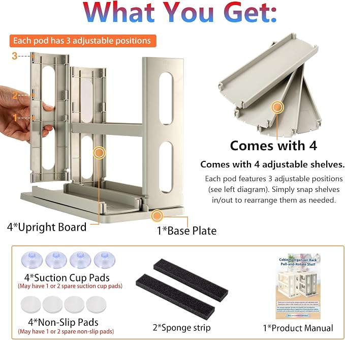 Dutiplus Medicine Organizer 2 Three-Decker Shelves Cabinet Storage Rack Organizer for Holding Vitamins, Supplements Cosmetics (9”H x 5.8”W x 10.4”D) (Dust Gray)