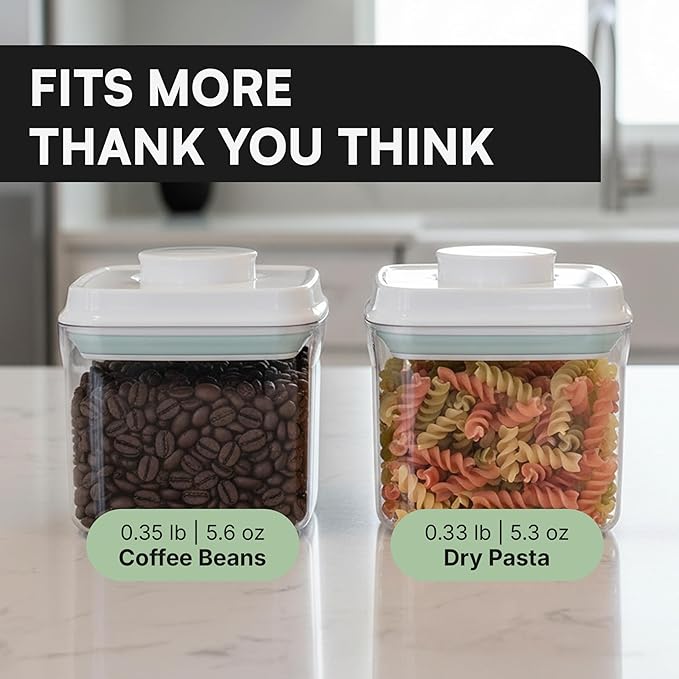 Bop Top Airtight Food Storage Containers | Pop-Top Lid | 2 Cups / 16 Oz | kitchen canister set, for flour, sugar, snacks, pasta, baking