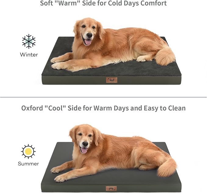 Orthopedic Waterproof Dog Bed for Small Dogs and Cats | Egg Crate Foam for Joint Support, Fits 30x19 Crates, TPU Waterproof Layer, Machine Washable 1680D Oxford Cover, Up to 30 lbs