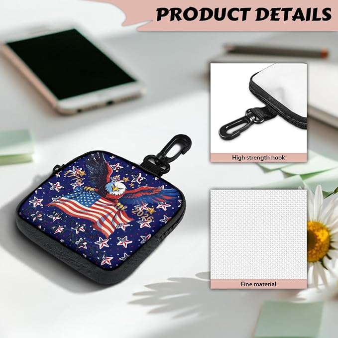 Dog Training Pouch Lightweight Zipper Dog Treat Bags Training Pouch Small Puppy Snack Dispenser Portable to Take Pet Eseentials American 250 Years Theme
