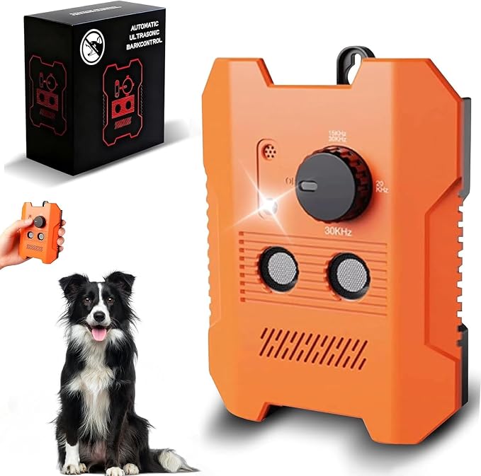 Dog Bark Deterrent Devices, Ultrasonic Anti Barking Device for Dogs, 3 Training Modes Automatic Standby, 200 Feet Bark Guard for Outdoor, Suitable for Dogs of All Breeds and Sizes