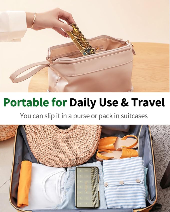 Pill Organizer 3X a Day, Large 7 Day 3 Times a Day Weekly Pill Box with 7 Detachable Pill Containers, Portable Daily Travel Medicine Pill Case Medicine Organizer for Fish Oil Supplement【Upgraded】