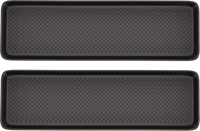 Matace 2 Pack Rubber Extra Large Shoe Tray for Entryway,Long Boot Tray,Slim Boot Mat for Indoor and Outdoor Use,16x55 in, Rectangular (Pack of 2)
