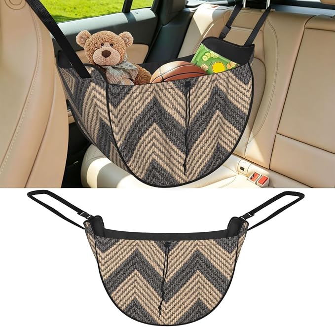 Classic patterns Car Seat Organizer-Backseat Storage Bag for Travel | Waterproof Durable. Holds Snacks Gear Essentials. Fits Most Cars.