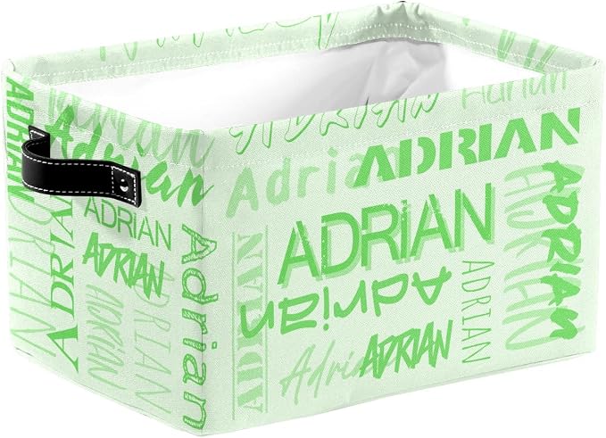 Personalized Storage Bins with Name Custom Kids Storage Basket Cubes Organizer with Handles for Organizing Boys and Girls Toys Shelf Closet Nursery Baskets Boxes, 1 Pack