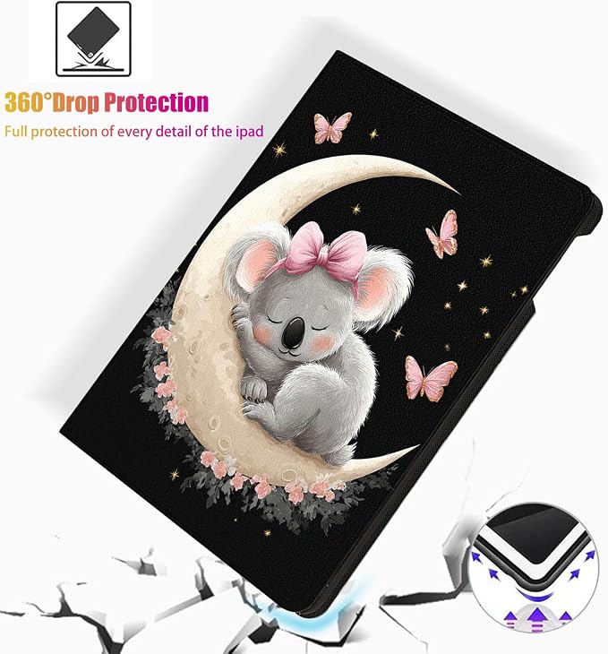 for Samsung Galaxy Tab A8 10.5 Inch 2022 Model X200/X205/X207 Tablet Case,Auto Wake/Sleep,Adjustable Stand Protective Cover - Wolf Northern Lights