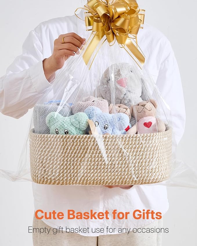 KALLAX Small Woven Storage Basket for Organizing, 13.5x9.5x5 inches, 3 Pack | Shelf baskets for closet organization, toy storage and home decor, Perfect as empty gift baskets for holidays, Brown