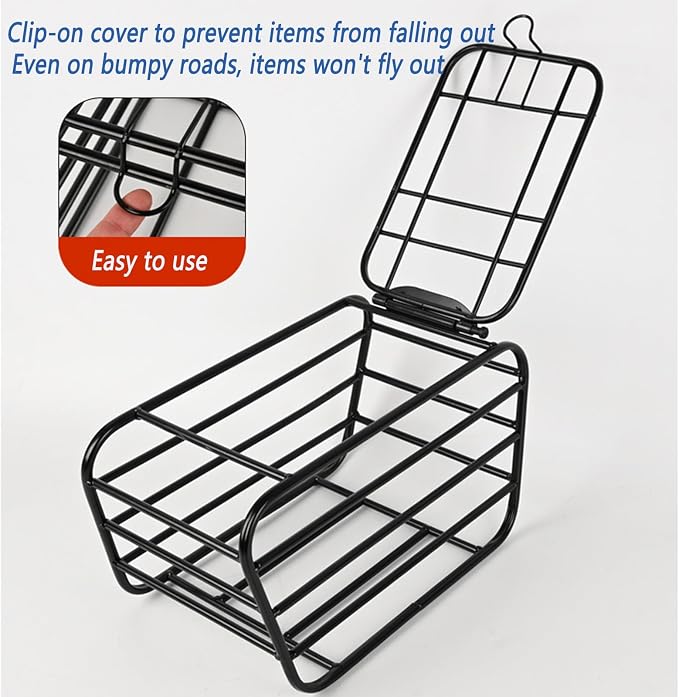 Dog Bike Carrier Rear Basket for Small Dogs & Cats, Duty Carbon Steel Rear | Easy Install Pet Cargo Carrier Fits Most Bikes & E-Bikes for Shopping, Picnic & Daily Commute