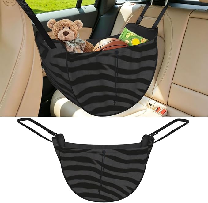Dark Tiger Stripe Car Seat Organizer-Backseat Storage Bag for Travel | Waterproof Durable. Holds Snacks Gear Essentials. Fits Most Cars.