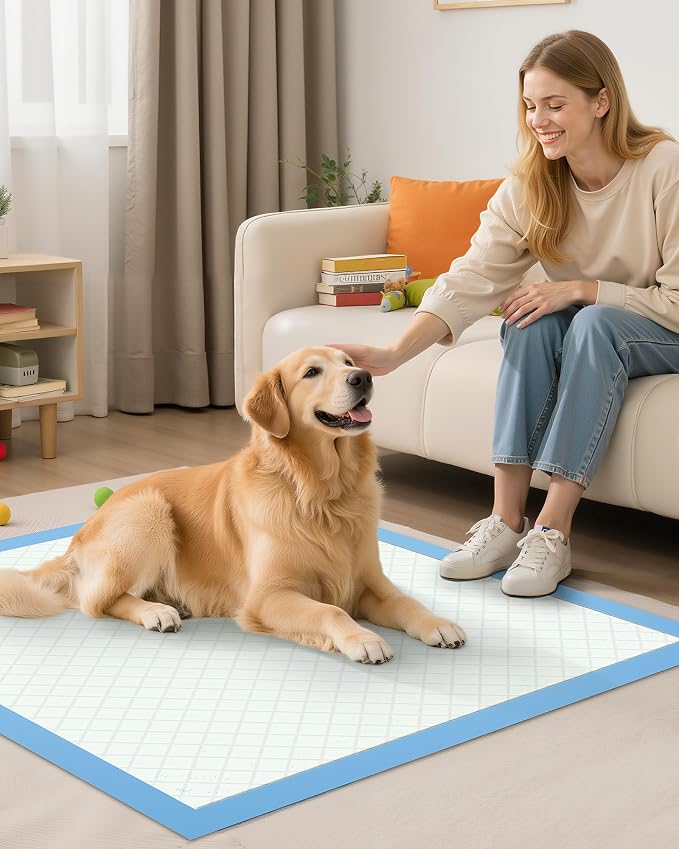 50-Pack Extra Large Pee Pads - 34" x 28" Puppy Pads for Dogs with 6-Layer Leakproof Protection, Disposable and Quick-Dry Dog Pads with High Absorbency for Easy Potty Training | Extra-Large Pee Pads, Disposable, Quick-Dry Dog Pads, High Absorbency, Wee ...