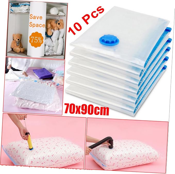Vacuum Storage Bag Compression Organizer for Clothes and Bedding Space Saver Sealed Storage for Quilts and Pillows
